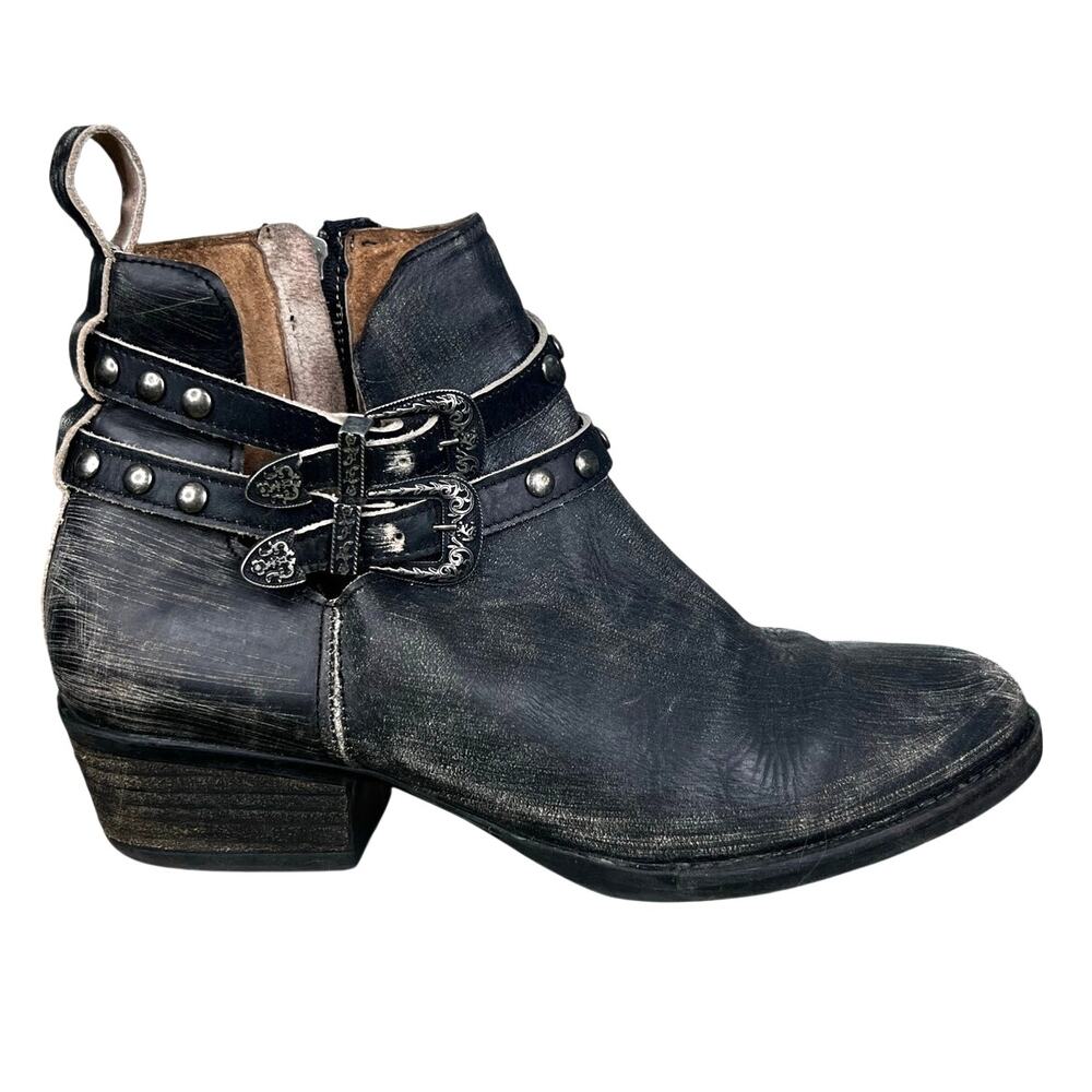 Circle G By Corral Women’s Black Grey Distressed Western Ankle Boot Size US 9.5